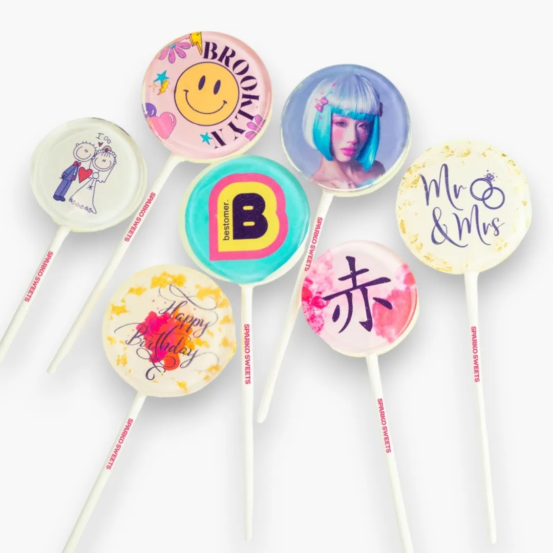 Custom Round Lollipops - 1.75" (Cute Pink) - Watermelon