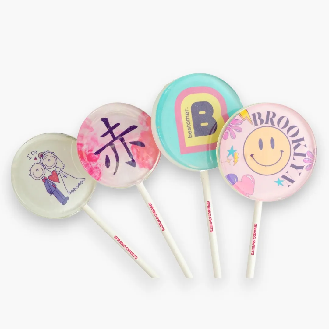 Custom Round Lollipops - 1.75" (Cute Pink) - Watermelon