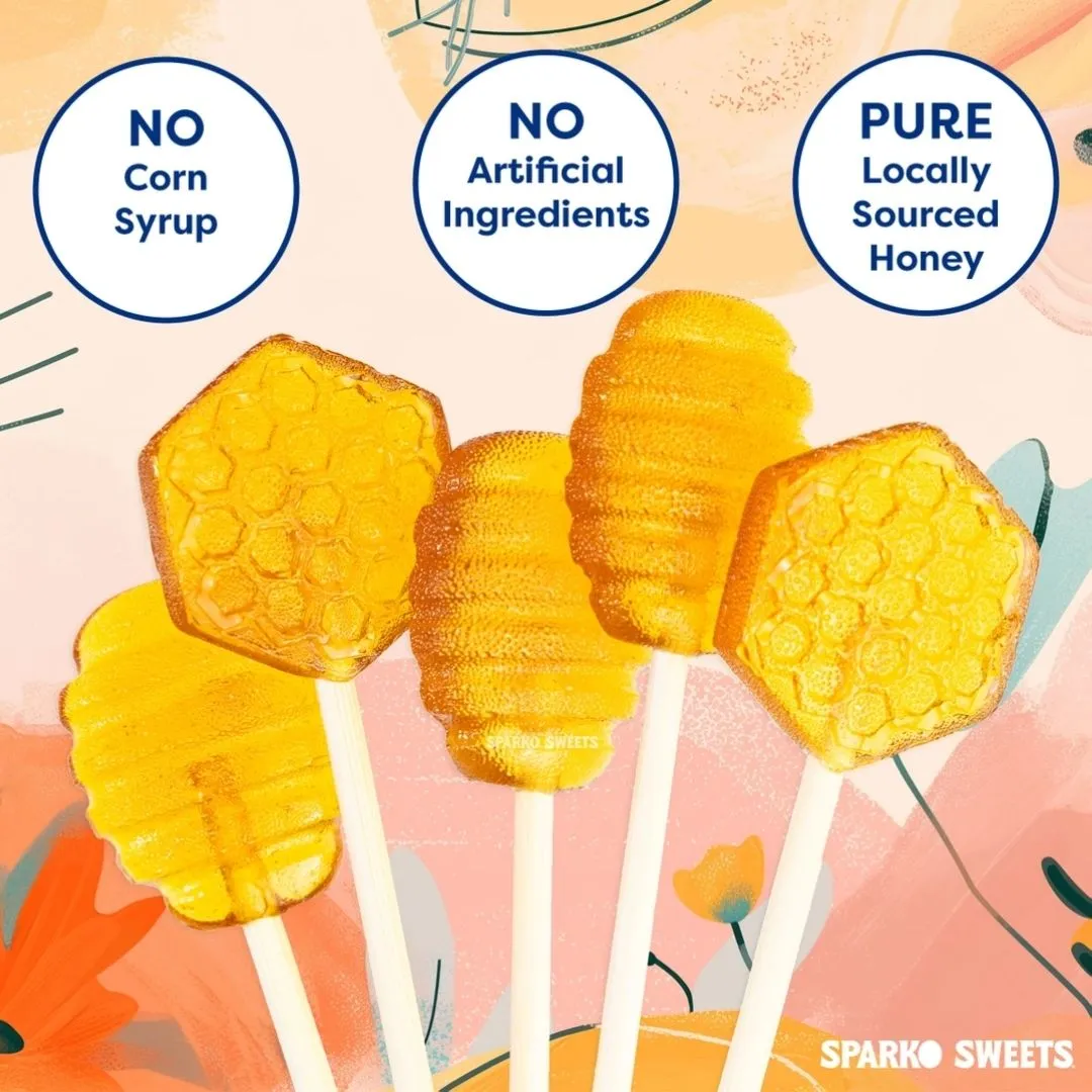 Sea Salt Honey Dipper Lollipops - 1.5"