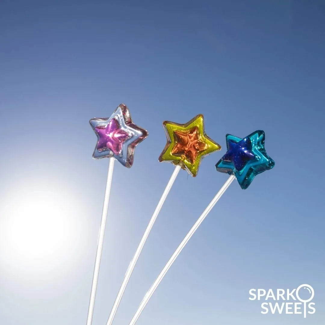 Twinkle Pops Double Color Star Long-Stem Lollipops - Custom