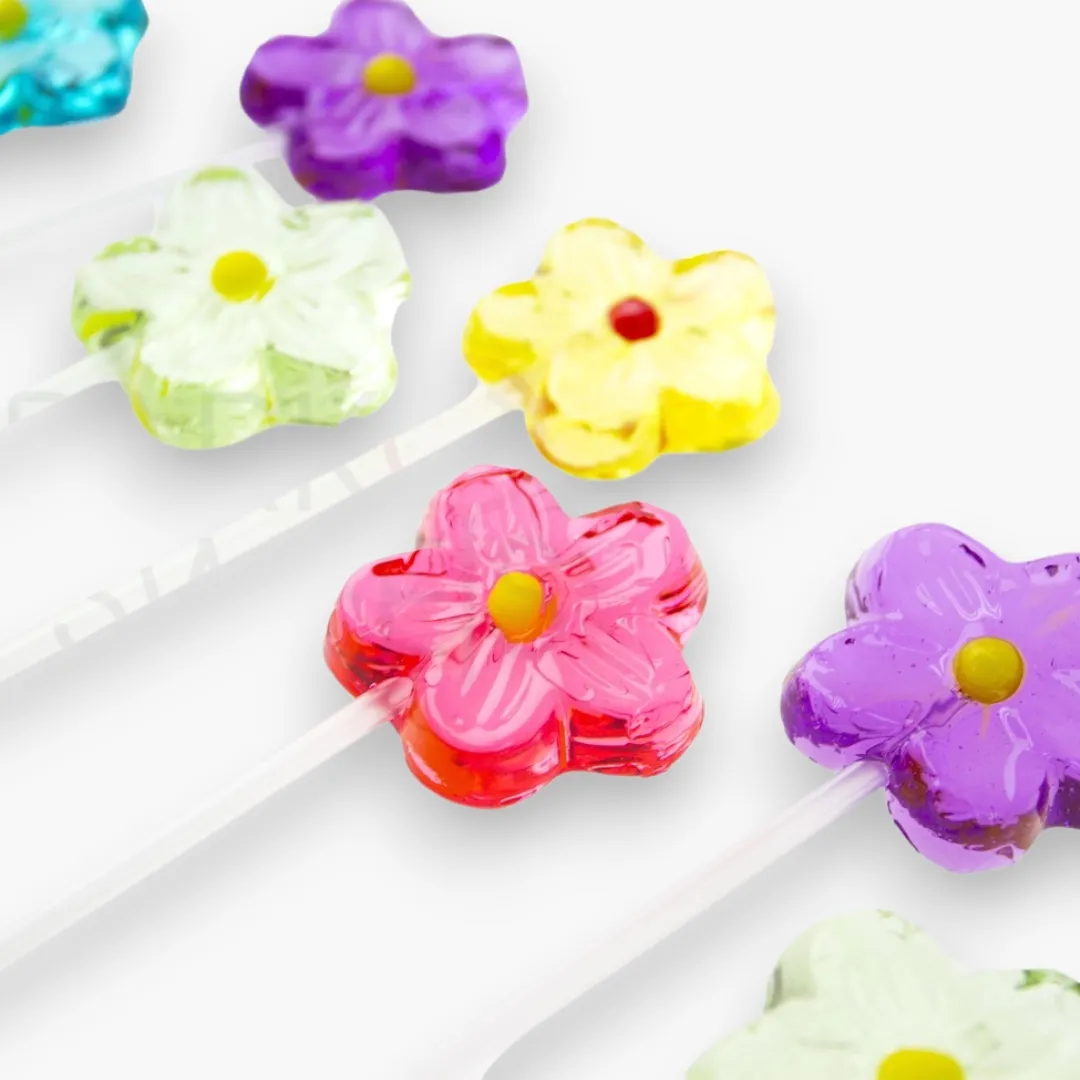 Twinkle Pops Sugar Free Daisy Long-Stem Lollipops (Purple)