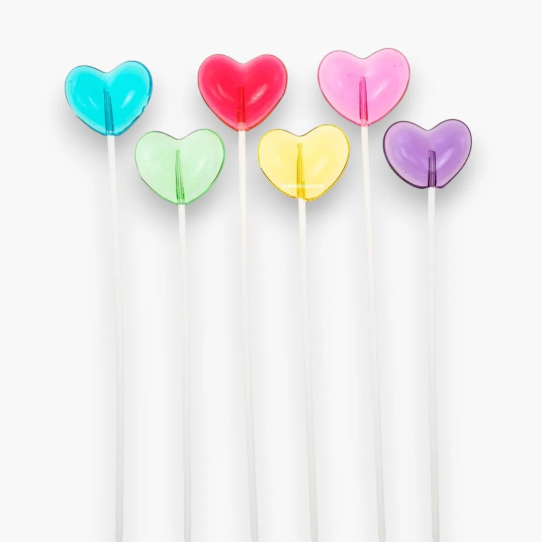 Twinkle Pops Sugar Free Hearts Long-Stem Lollipops (Color Mix)