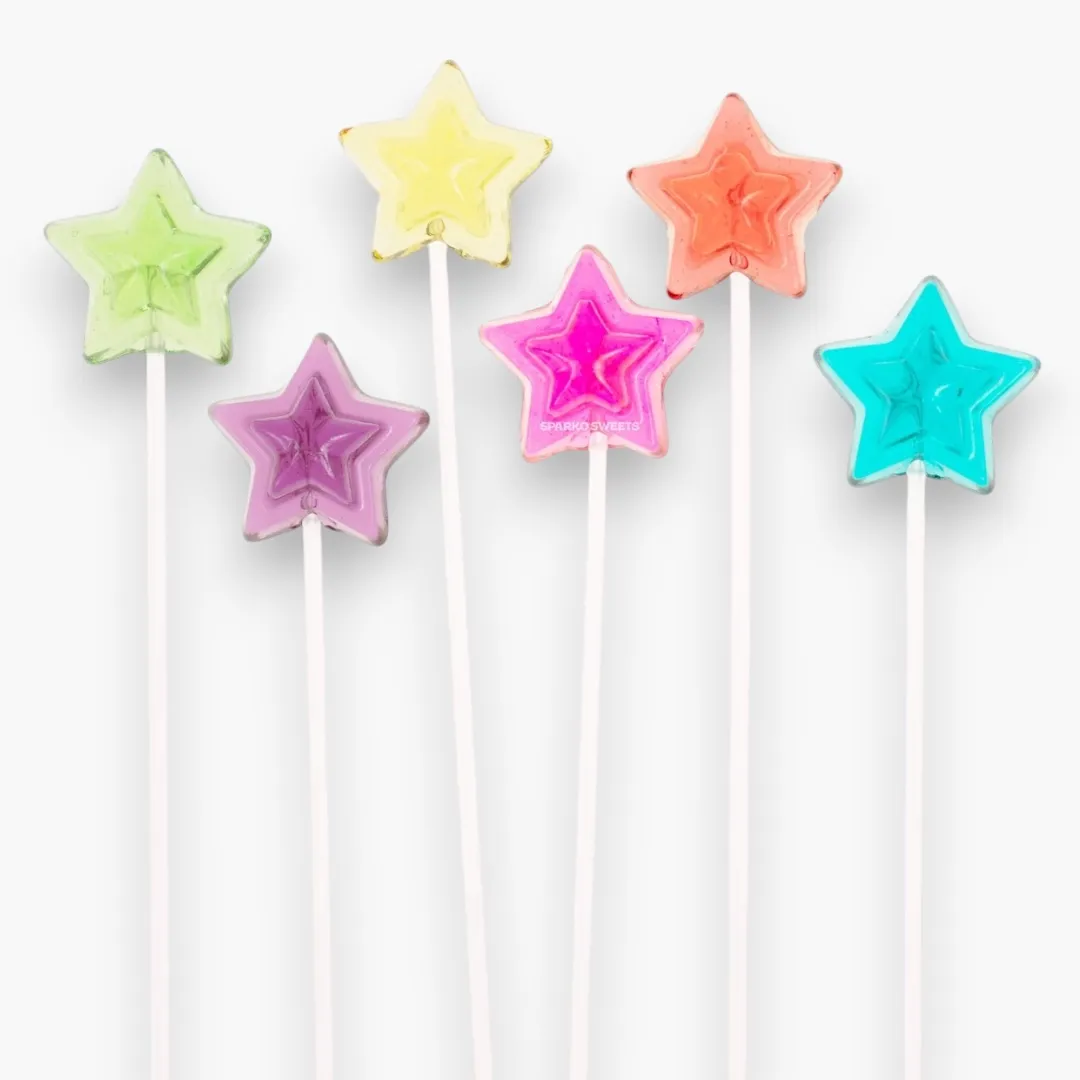 Twinkle Pops Sugar Free Star Long-Stem Lollipops (Green)