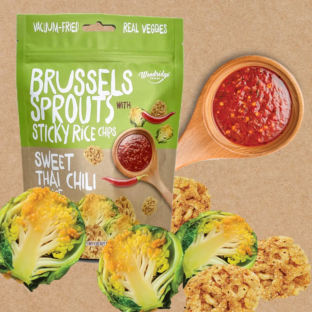 Brussels Sprouts w/ Sticky Rice Chips - Sweet Thai Chili (1.06 oz./30g Bags)