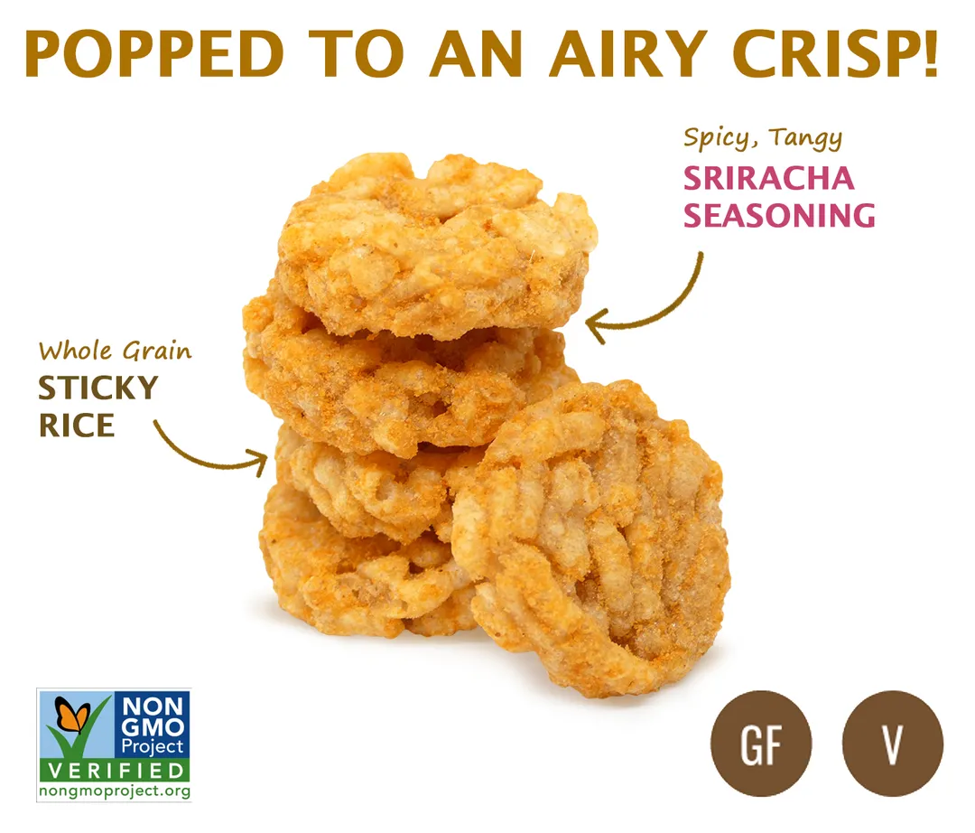 Sticky Rice Chips - Sriracha (2.47 oz./70g Bags)