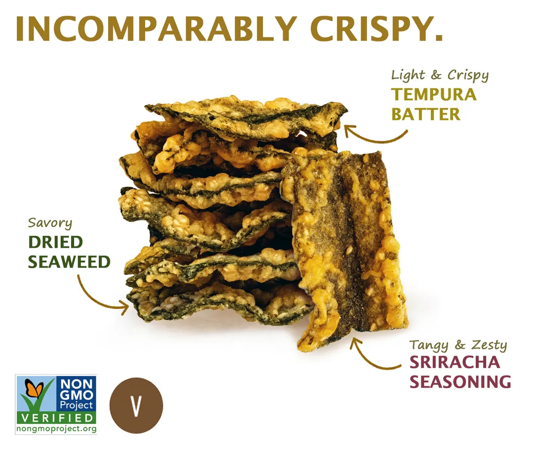 Tempura Seaweed Chips - Sriracha (1.41 oz./40g Bags)