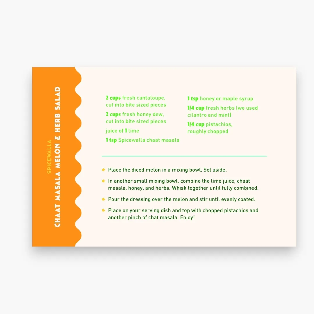 Spicewalla Chaat Masala Melon & Herb Salad Recipe Card