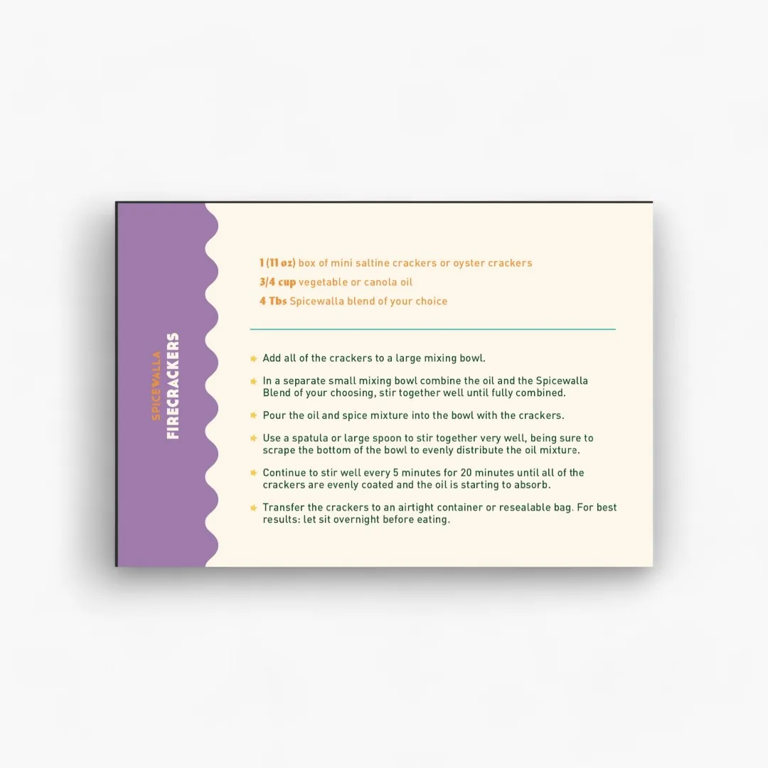 Spicewalla Fire Cracker Recipe Card