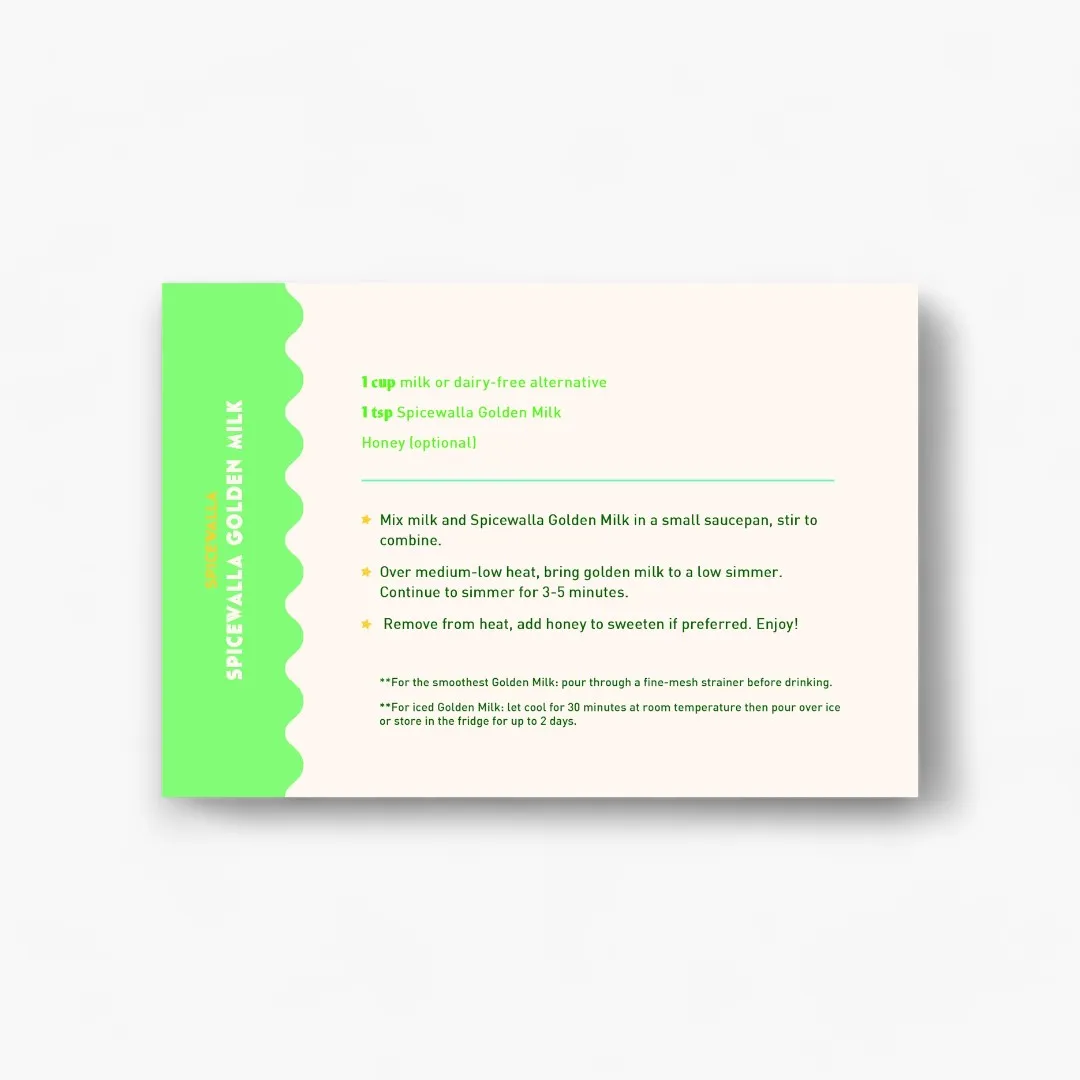 Spicewalla Golden Milk Recipe Card