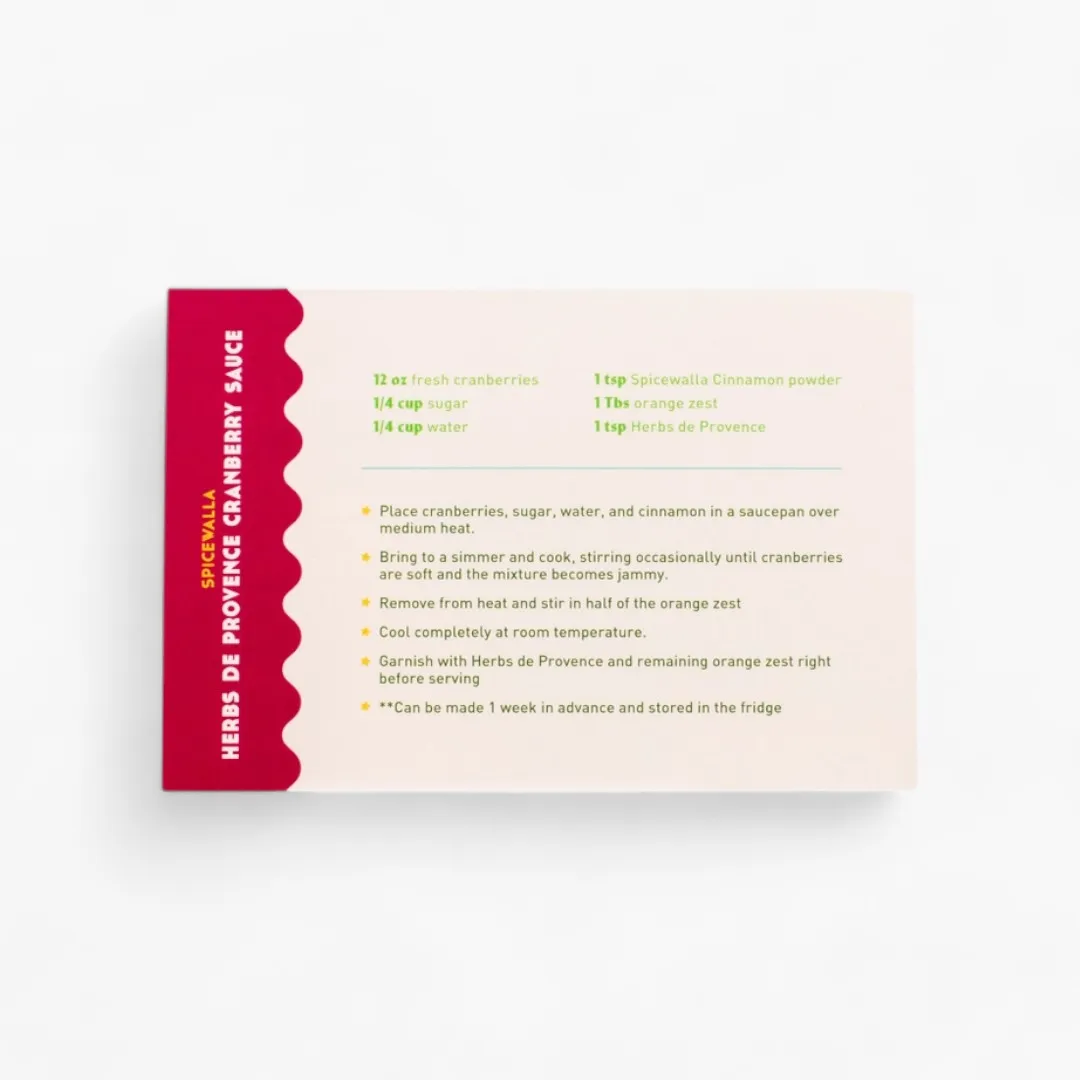 Spicewalla Herbs De Provence Cranberry Sauce Recipe Card