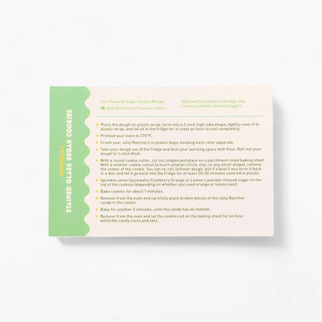Spicewalla Stained Glass Sugar Cookies Recipe Card