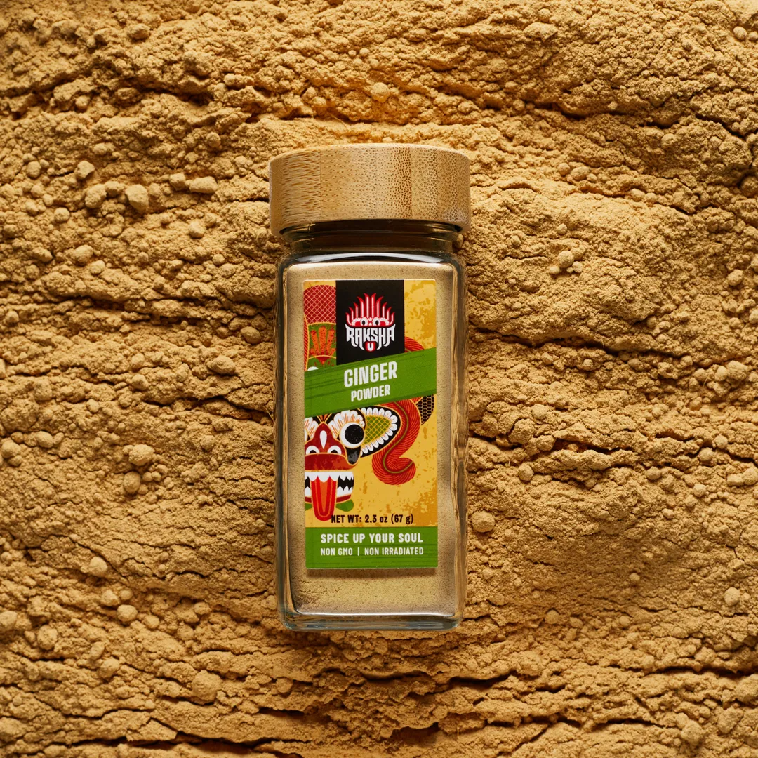 Raksha Single-Origin Sri Lankan Ginger Powder - (2.3 oz Glass Jar)