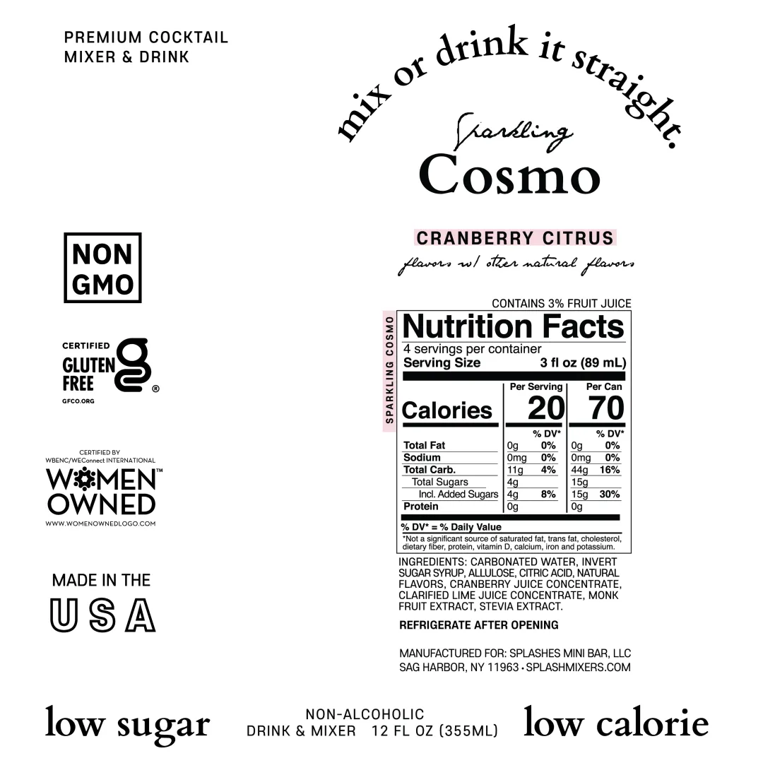 SPLASH Mixers Sparkling Cosmo 12oz (4-Packs)