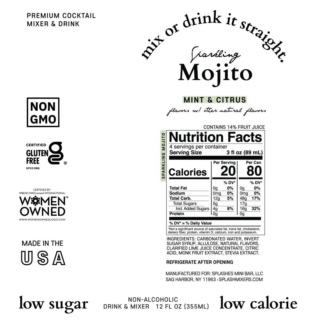 SPLASH Mixers Sparkling Mojito 12oz (4-Packs)