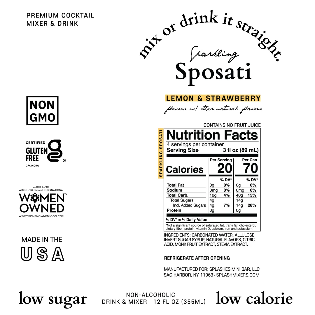 SPLASH Mixers Sparkling Sposati 12oz (4-Packs)