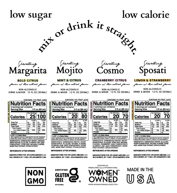 SPLASH Mixers Sparkling Variety Pack 12oz (4-Packs)