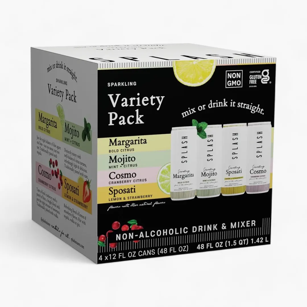 SPLASH Mixers Sparkling Variety Pack 12oz (4-Packs)