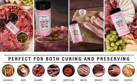 Pink Curing Salt #1. Quick Cure Premium Prague Powder XL 1.5 Pound Bottle