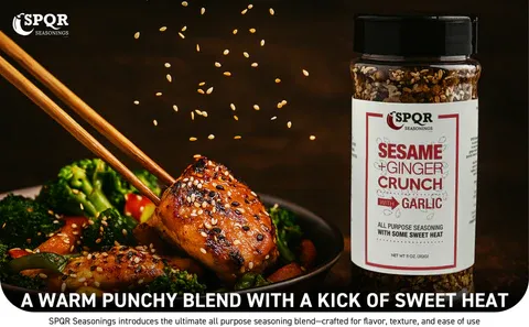 Sesame Ginger Crunch All Purpose Seasoning Blend With A Kick of Sweet Heat