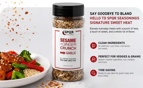 Sesame Ginger Crunch All Purpose Seasoning Blend With A Kick of Sweet Heat