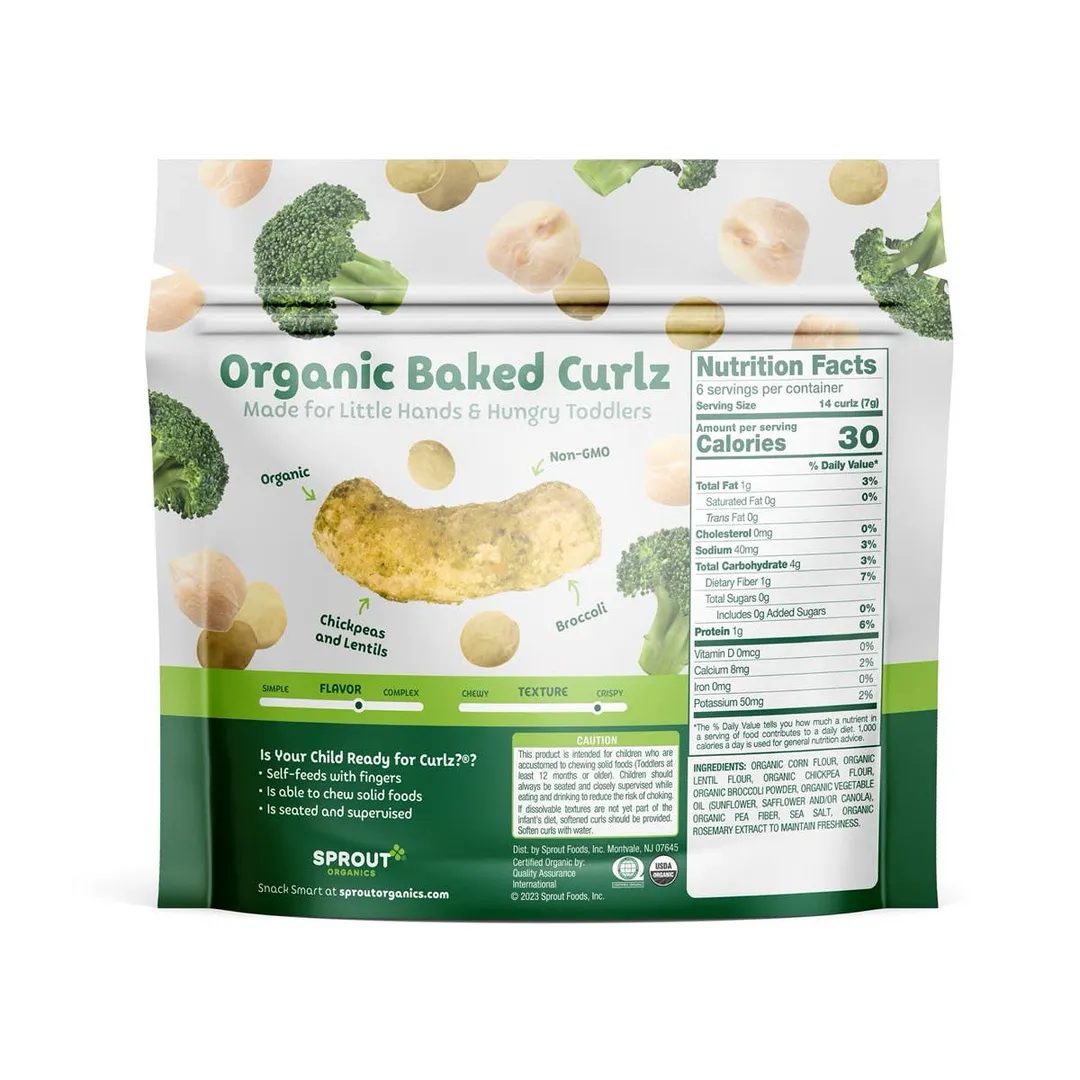 Curlz Toddler Snack, Broccoli