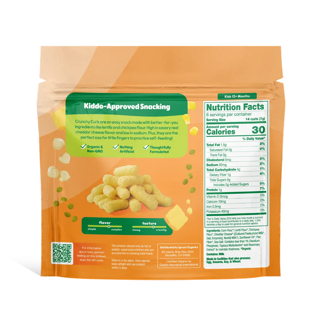 Curlz Toddler Snack, White Cheddar