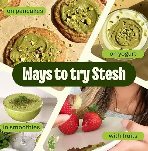 Stesh Pistachio Butter — 8oz Jar | Clean Label, High Protein