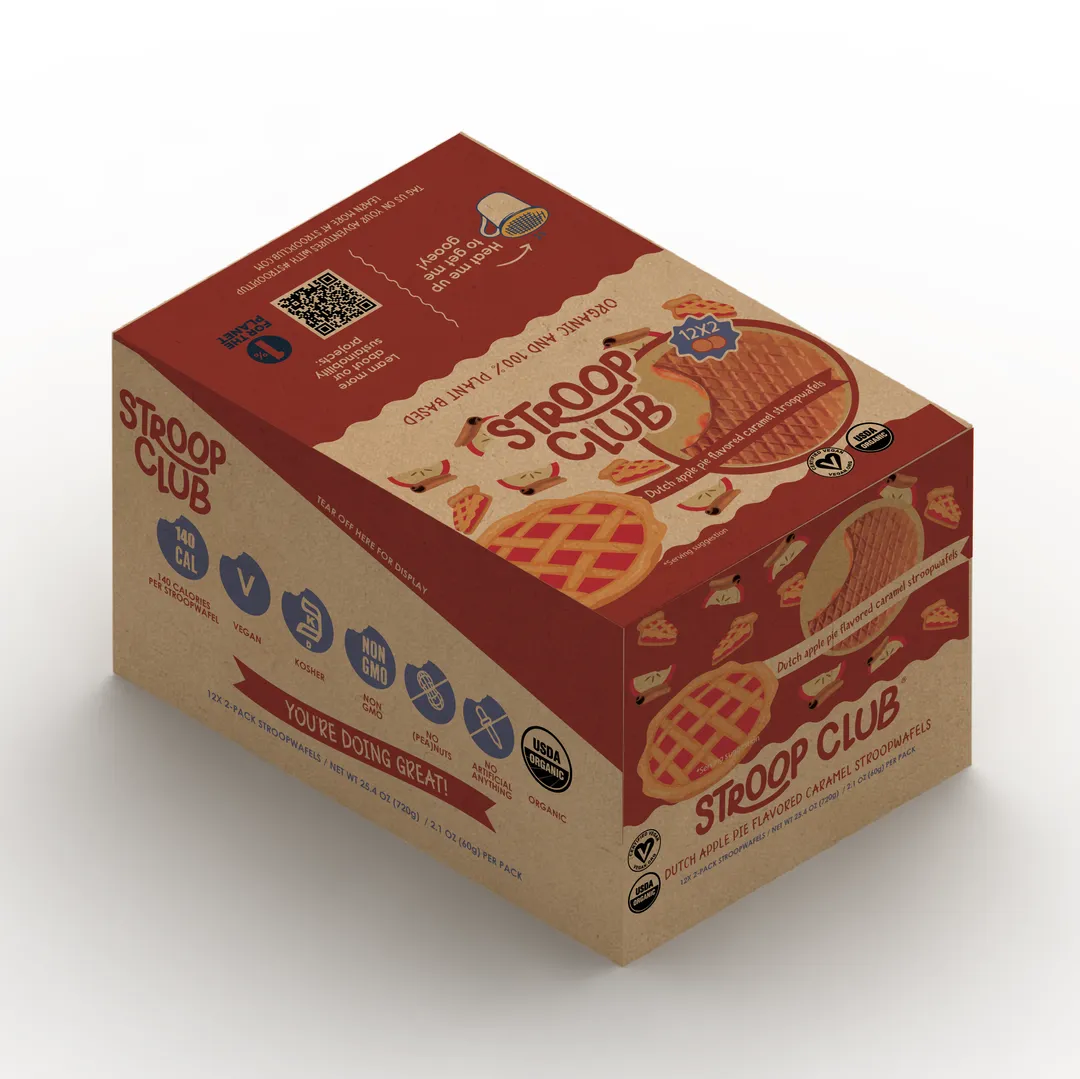 Apple Pie Caramel Organic and Plant Based Stroopwafel 2-pack