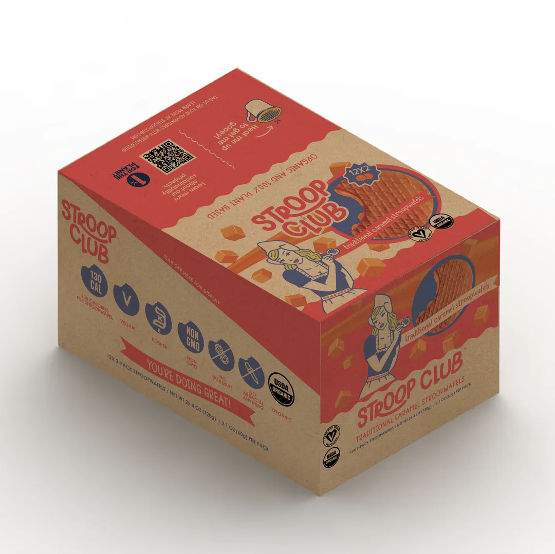 Traditional Caramel Organic and Plant-Based Stroopwafel 2-pa