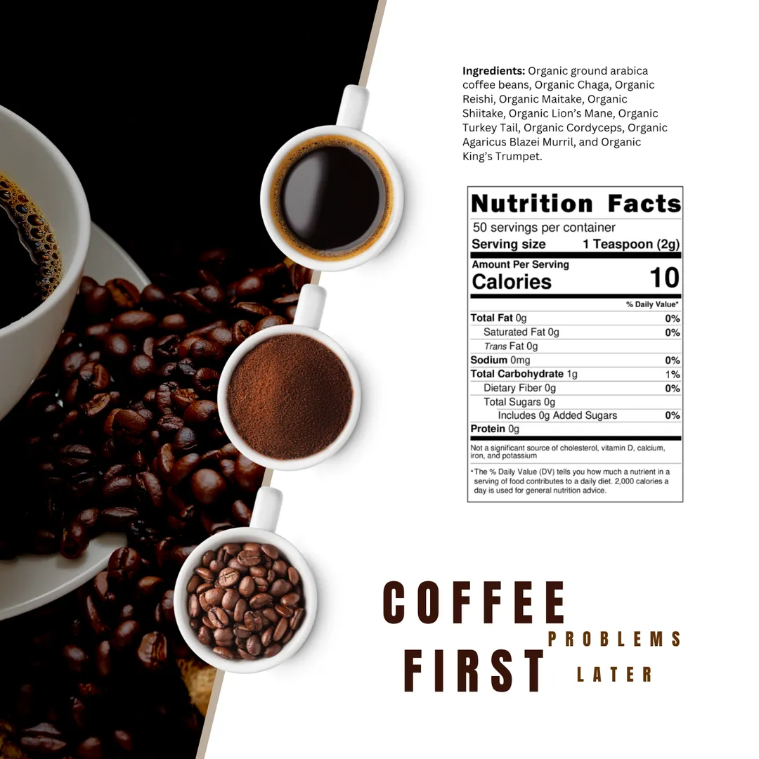 9 Blend Mushroom Coffee - 50 Servings