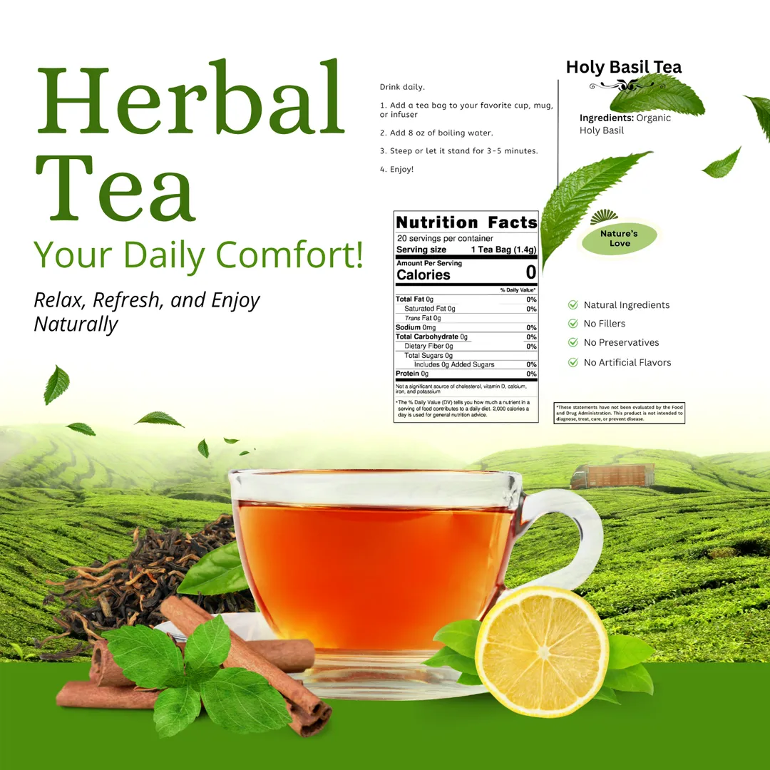 Holy Basil "Tulsi" Tea - Herbal Support for Balance & Calm