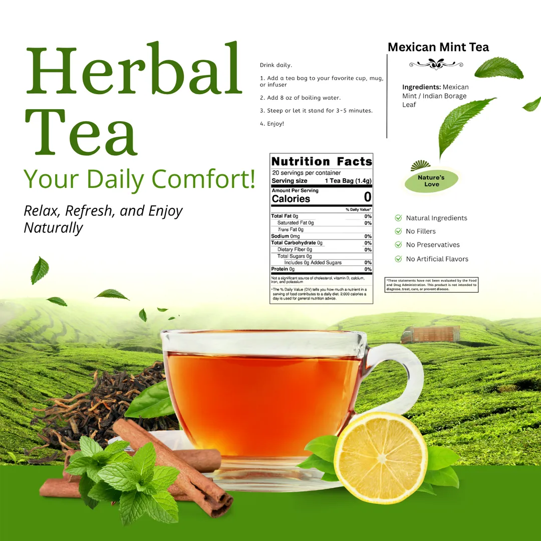 Mexican Mint / Cuban Oregano Teabags