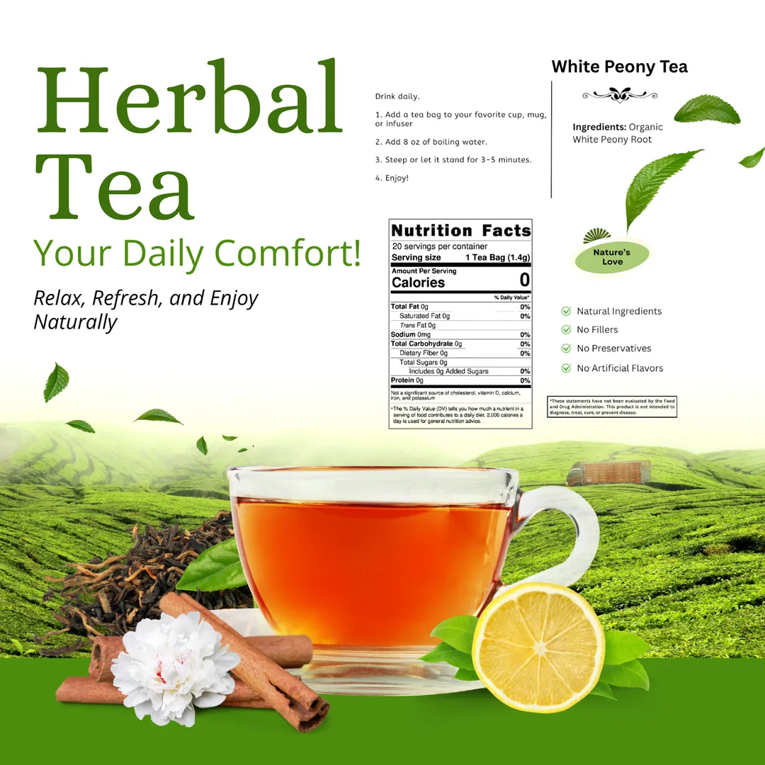 White Peony Root Tea - Refreshing & Naturally Soothing