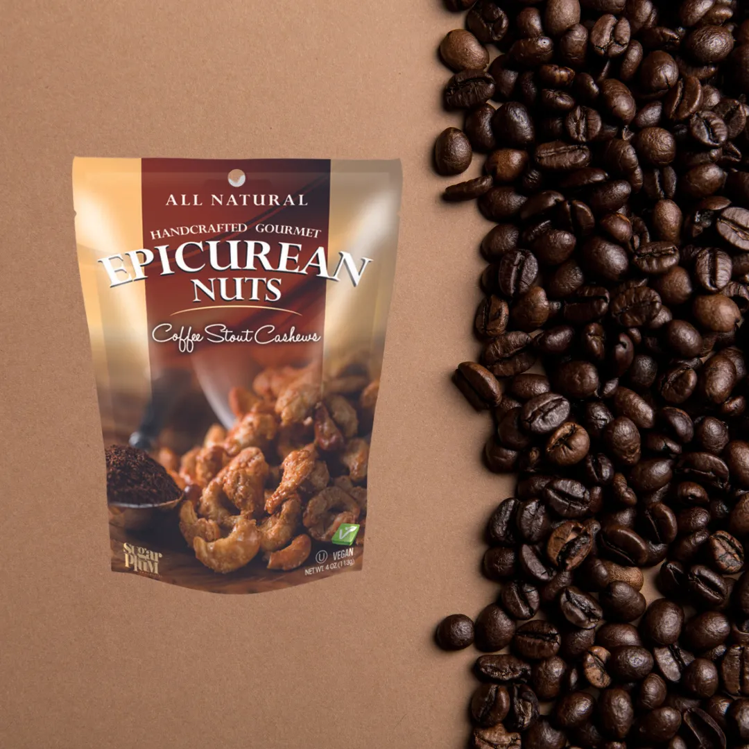 Sugar Plum Epicurean Nuts Coffee Stout Cashews 4 Oz.