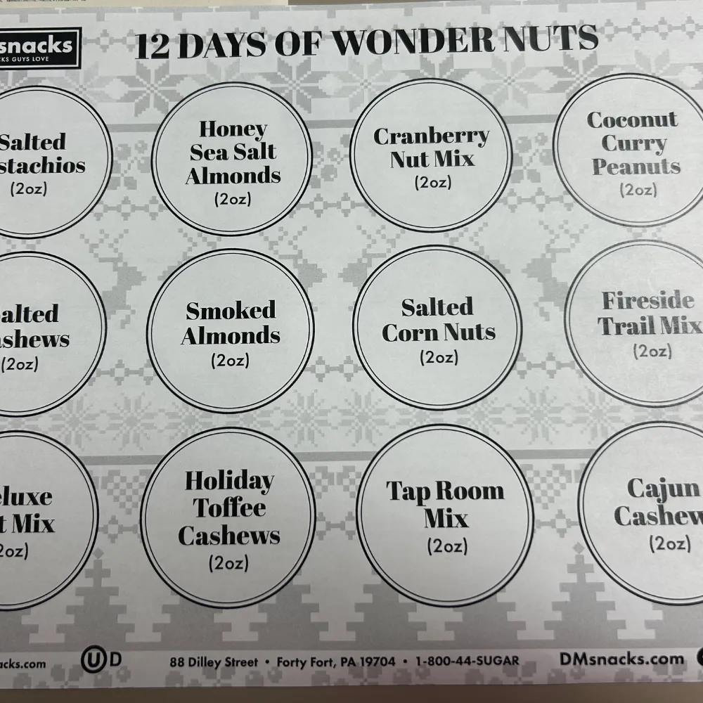 12 Days of Gourmet Nuts Premium Winter Wonderland Selection