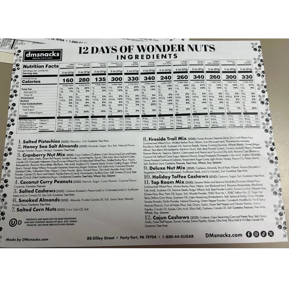 12 Days of Gourmet Nuts Premium Winter Wonderland Selection