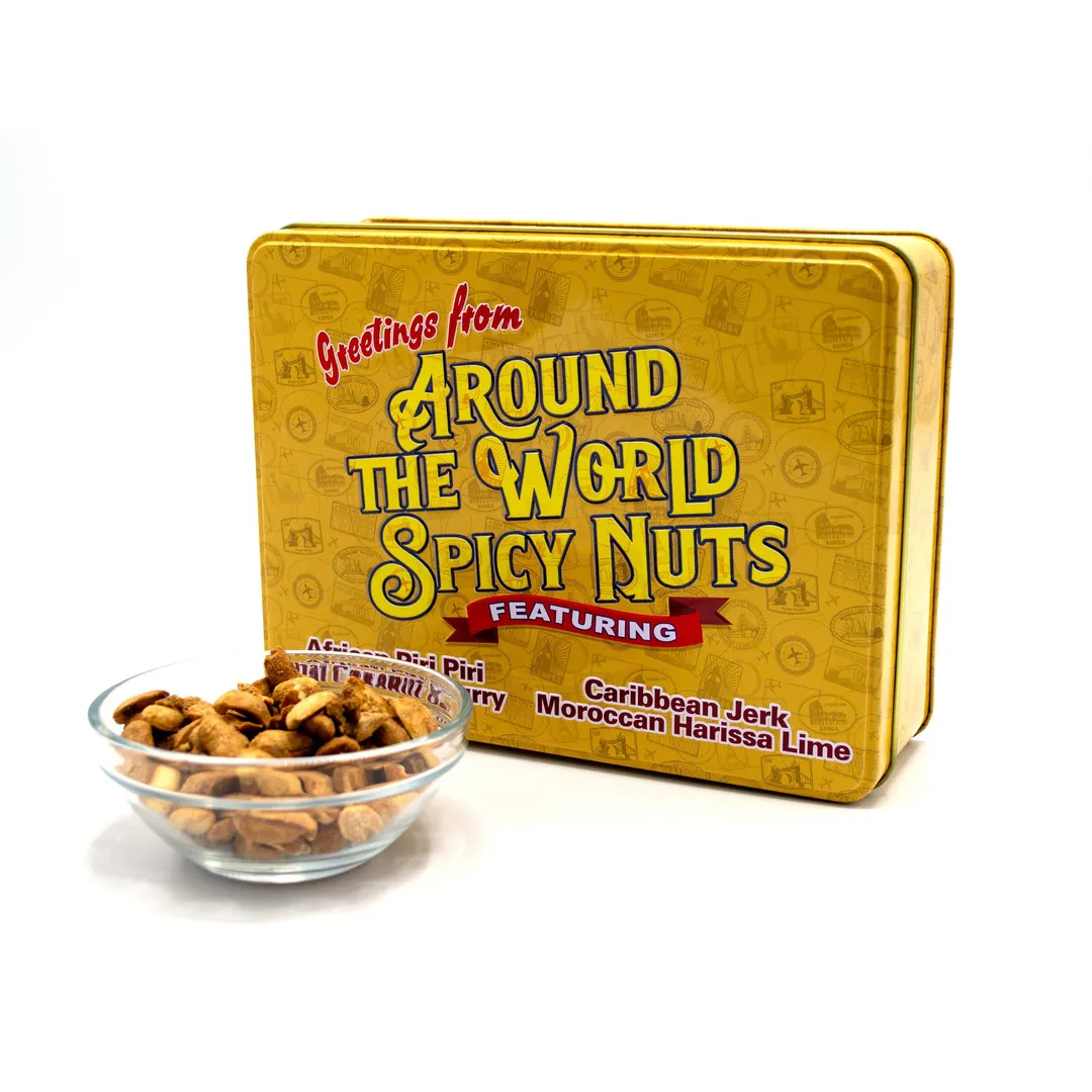 Around the World Spicy Nuts Sampler Tin