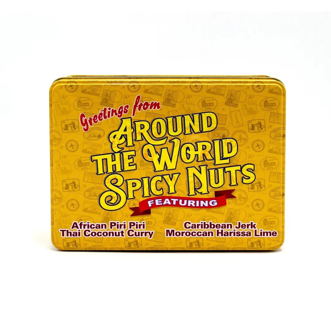 Around the World Spicy Nuts Sampler Tin