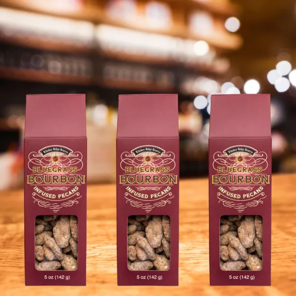 Bluegrass Original Bourbon Pecans 5 oz. Box Whiskey Infused