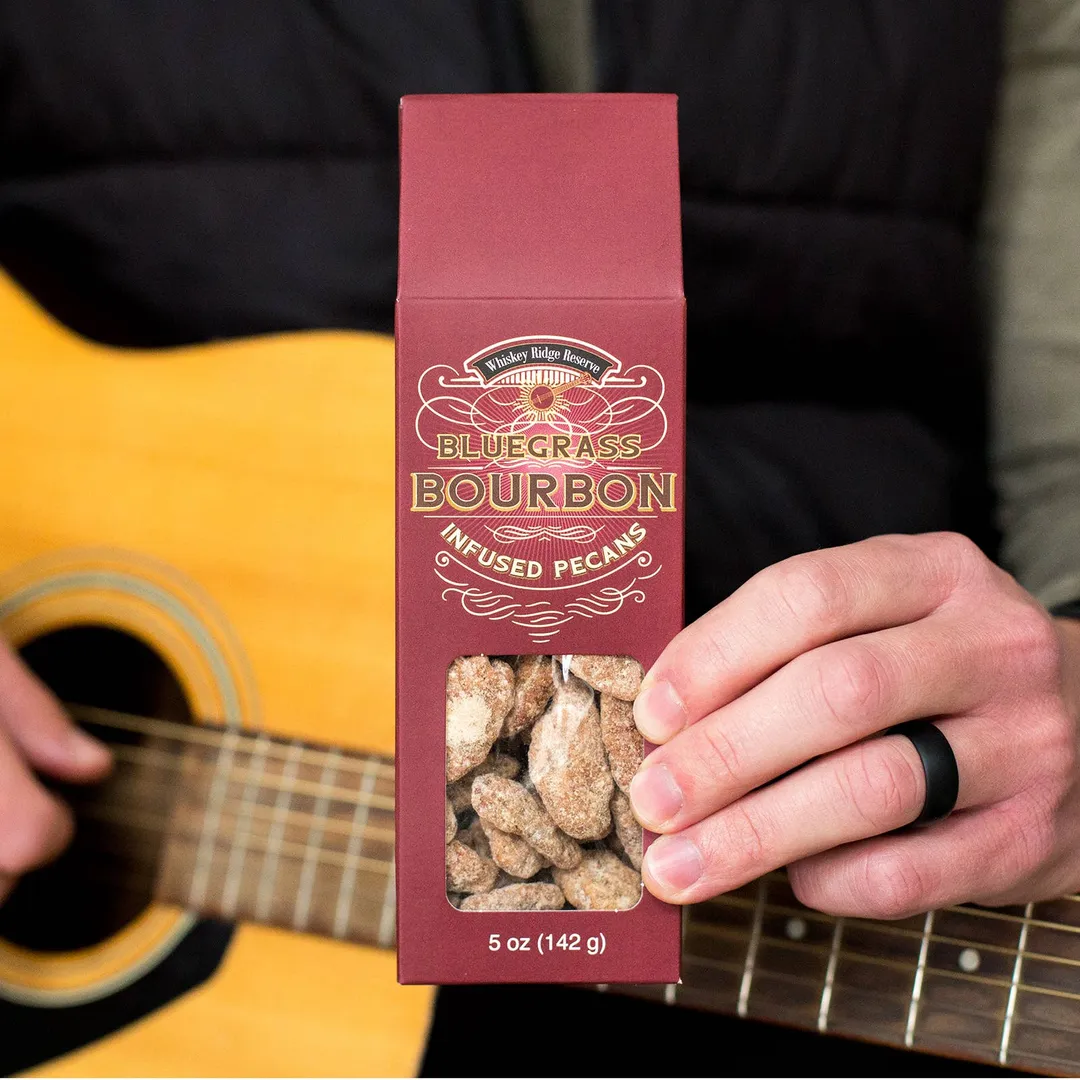Bluegrass Original Bourbon Pecans 5 oz. Box Whiskey Infused