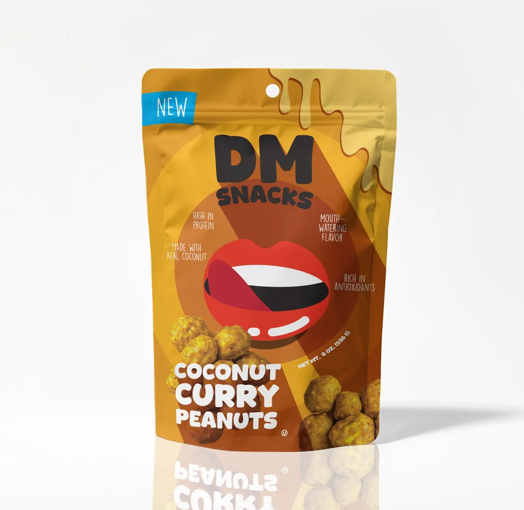 DM Snacks Coconut Curry Peanuts, 8 oz.