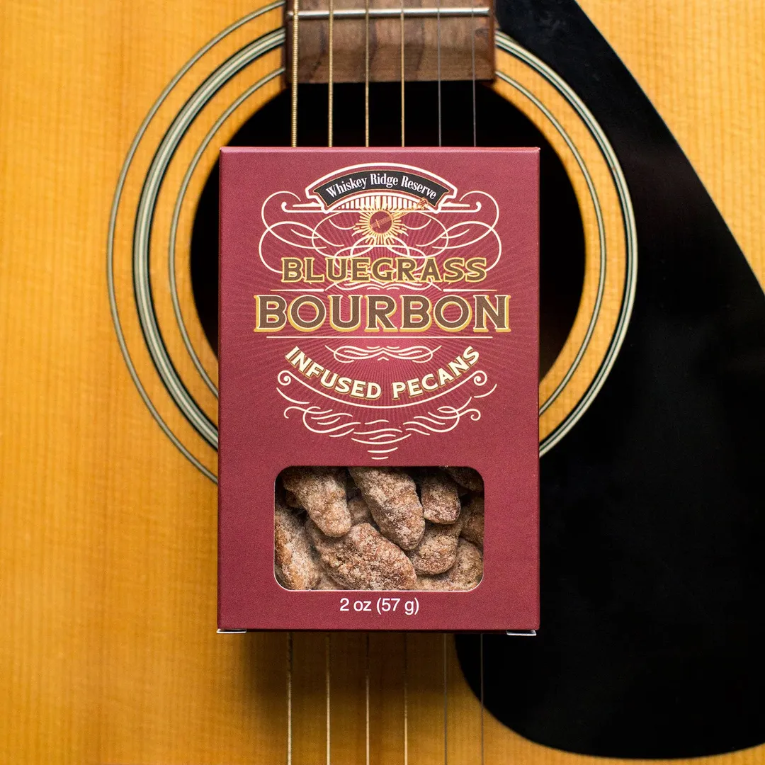 Original Bourbon Pecans 2 oz. Box Whiskey Flavored Nuts