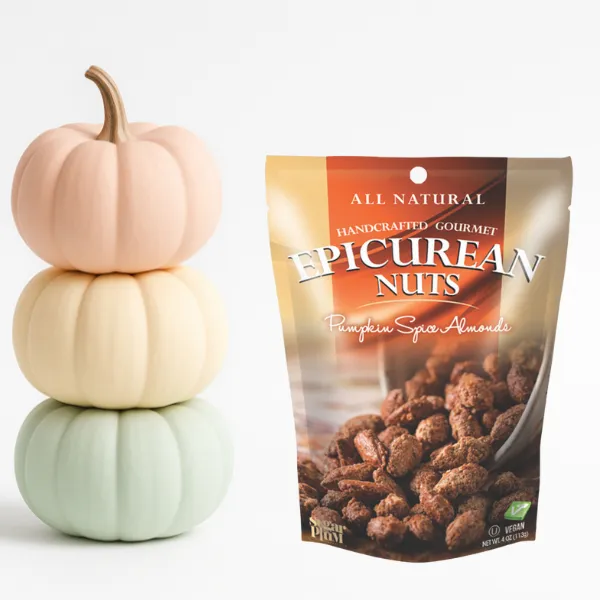 Pumpkin Spice Almonds 4 Oz. Bag All-Natural Epicurean Nuts 