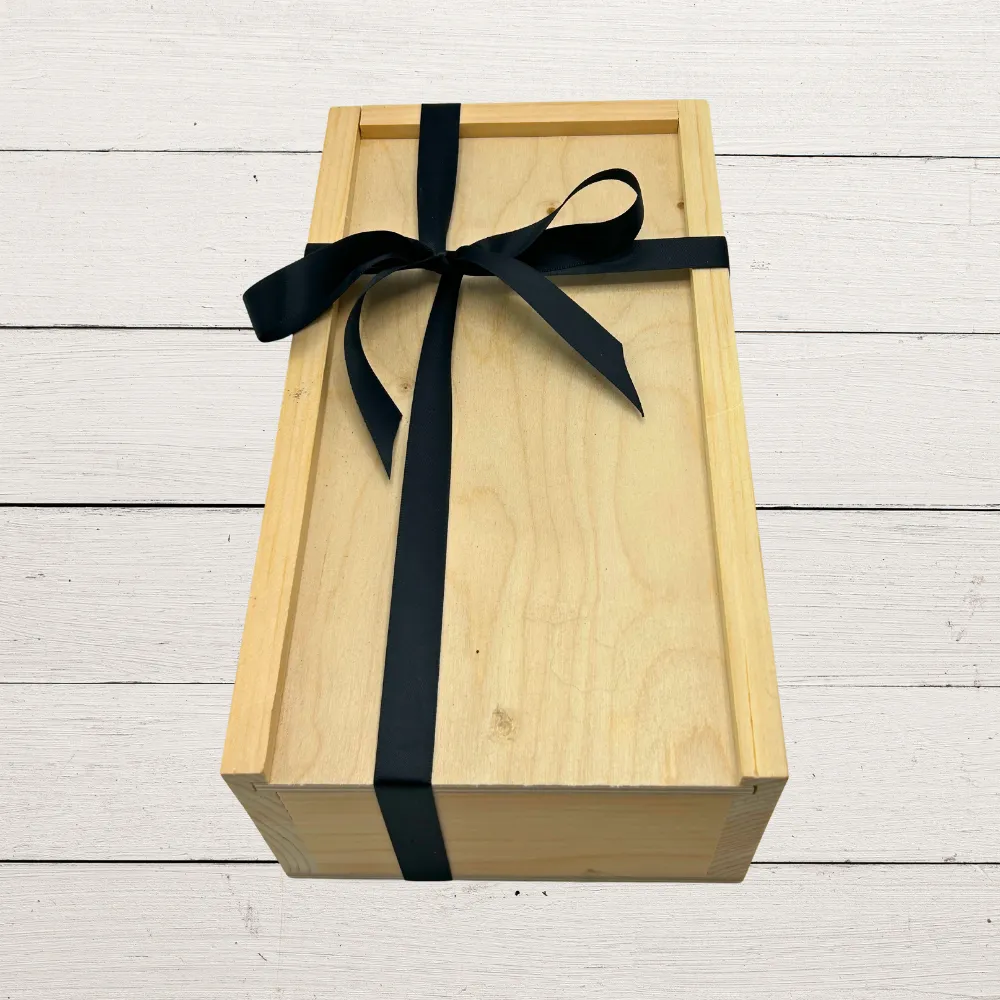 Whiskey, Beer, and BBQ Nut Gift Box Wooden Crate