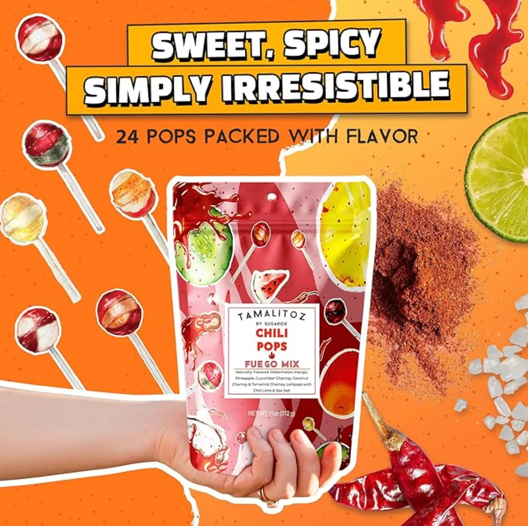 Fuego Mix Chilipops by Tamalitoz 11oz party size 12ct case