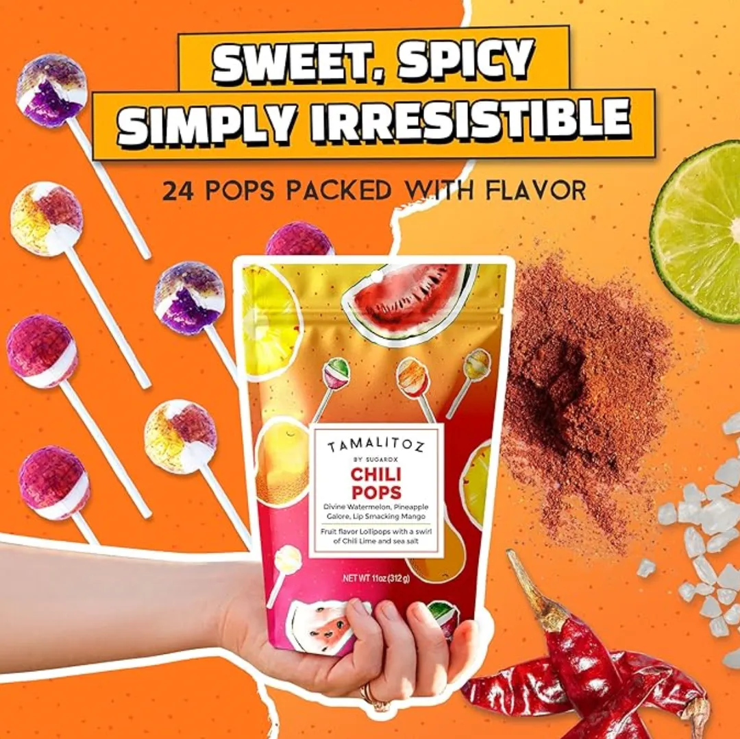 Spicy Lollipops - Chilipops By Tamalitoz Value/Family Pack 11oz 12Pack Lollipops
