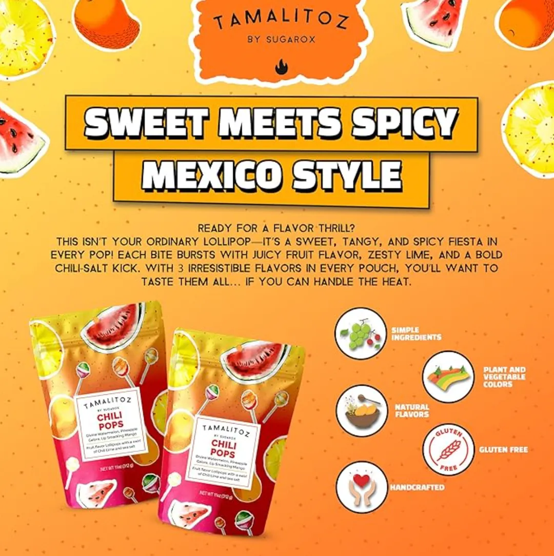 Spicy Lollipops - Chilipops By Tamalitoz Value/Family Pack 11oz 12Pack Lollipops