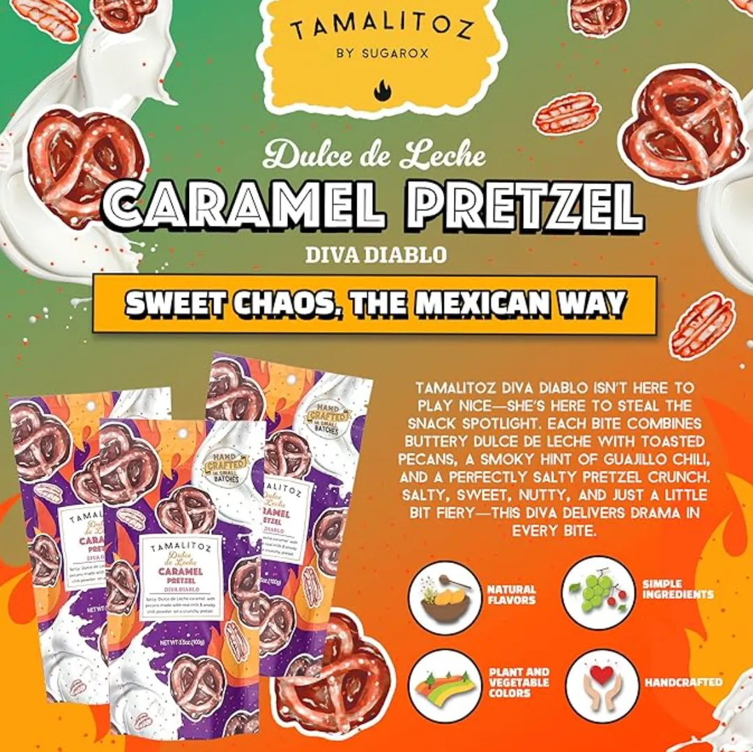 Tamalitoz Dulce de Leche Caramel - Diva Diablo (pretzel) 12c
