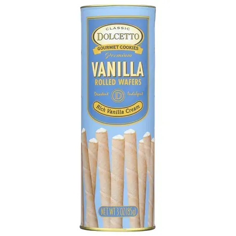 Dolcetto Vanilla Wafer Rolls (3 oz canister)