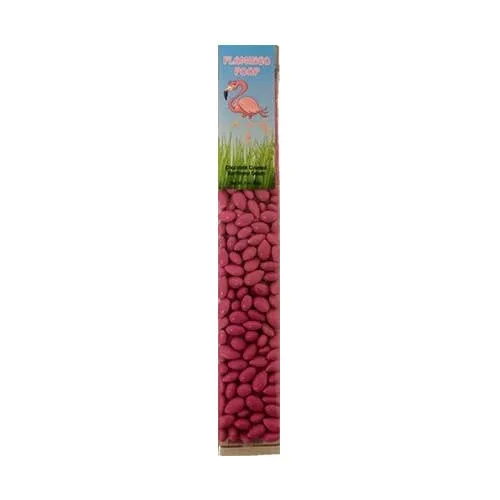 Flamingo Poop, pink colored Sunny Seeds in 3 oz tubes.
